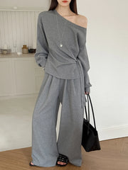 Asymmetric Top and Pants Set