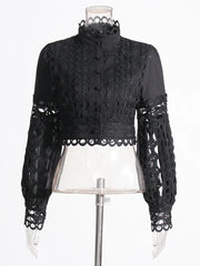 Lace Top and Tiered Skirt Set
