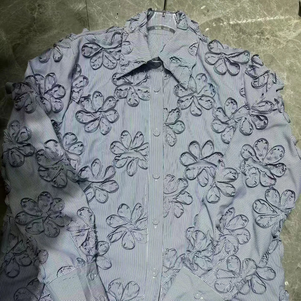 Floral Applique Long-Sleeve Shirt