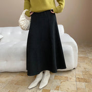 A-Line High-Waist Midi Skirt