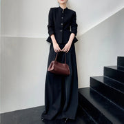 Stand-Collar Peplum Jacket