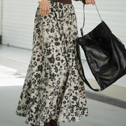 Floral-Print A-Line Skirt