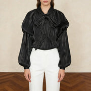 Embellished Tiered-Sleeve Blouse