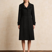 Wide-Collar A-Line Coat