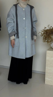 Round-Neck Patch-Pocket Coat