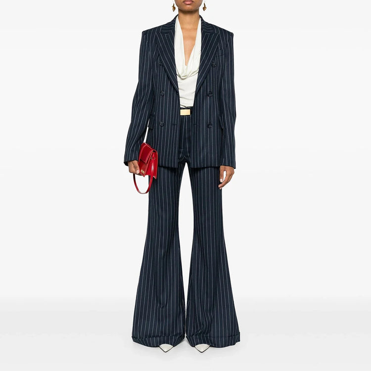 Pinstriped Tailored Blazer