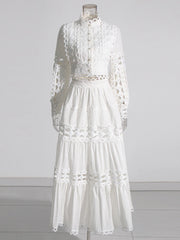 Lace Top and Tiered Skirt Set