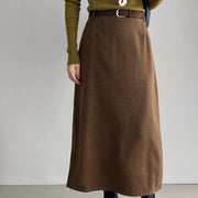 Straight-Cut Long Skirt