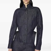 Stand-Collar Fitted Jacket