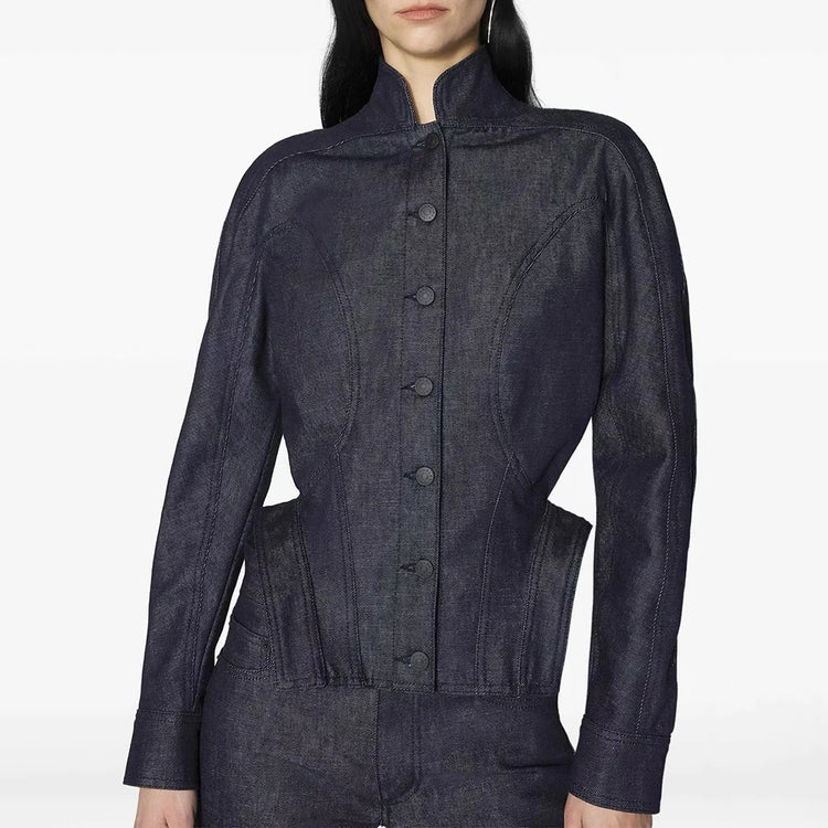 Stand-Collar Fitted Jacket