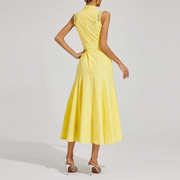 Eyelet-Panel Sleeveless Dress