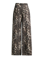 Leopard-Print Distressed Jeans