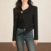 Asymmetric-Hem Cropped Jacket