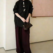 Statement-Button Oversized Shirt