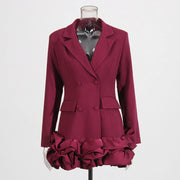Ruffled-Hem Blazer Dress