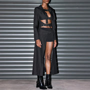 Cutout-Waist Longline Coat