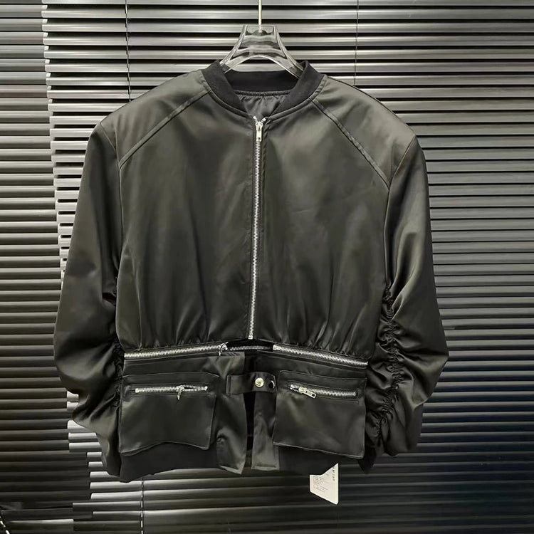 Zip-Detail Bomber Jacket