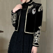 Embellished Open-Front Cropped Jacket