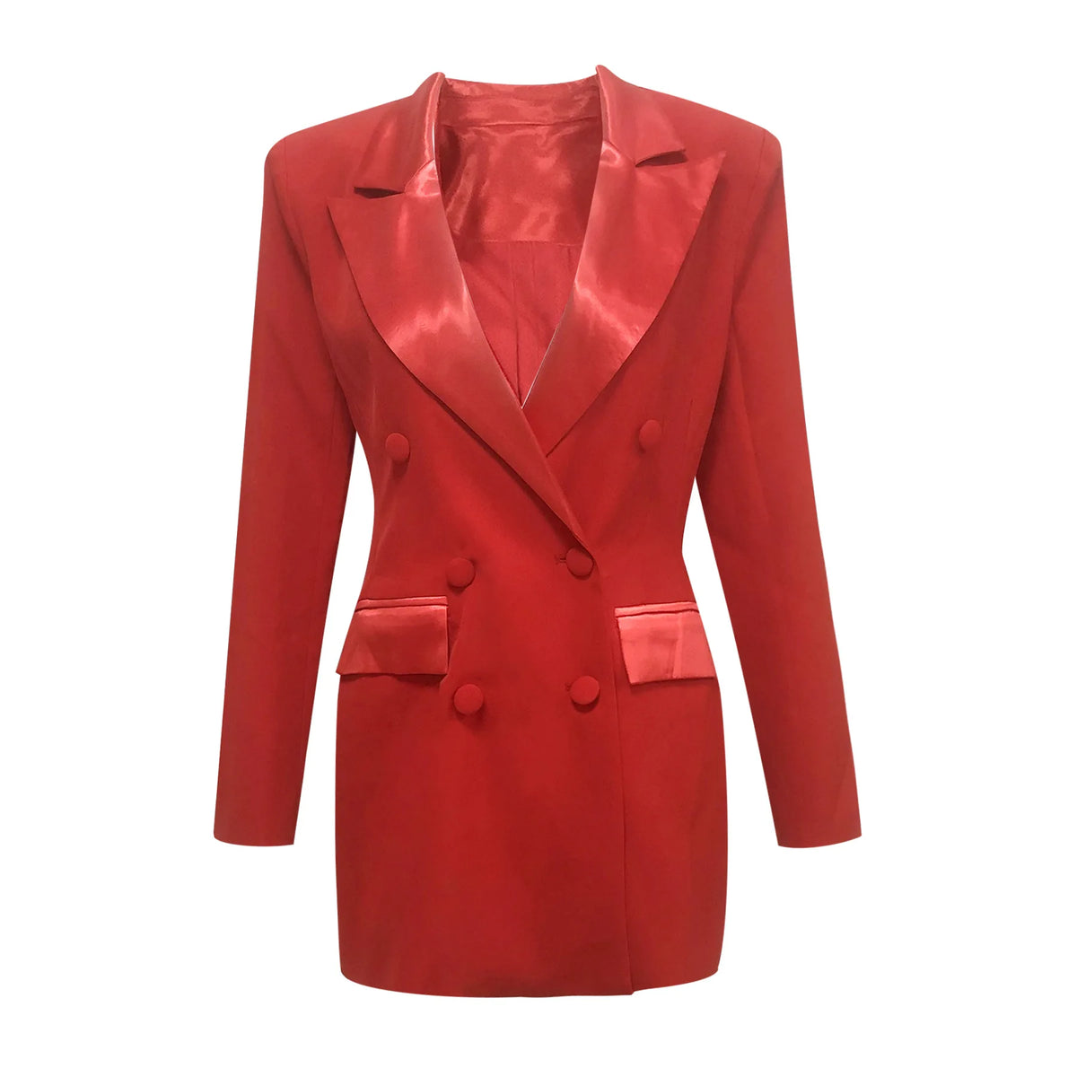 Double-Breasted Longline Blazer