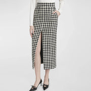 Houndstooth Blazer and Skirt Set