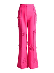 Floral Applique Blazer or Flared Pants