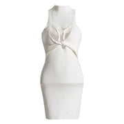 Cutout High-Neck Mini Dress