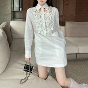 Floral Applique Shirt Dress