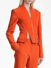 Zip-Front Fitted Jacket