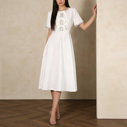Bow-Detail Short-Sleeve Dress