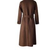 Double-Breasted Brown Tie-Waist Coat