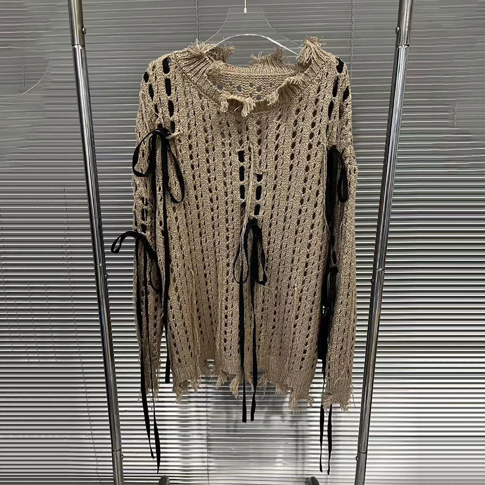 Open-Knit Off-Shoulder Sweater