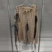 Open-Knit Off-Shoulder Sweater
