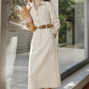 Contrast-Stitch Shirt Dress