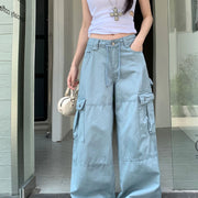 Drawstring Wide-Leg Cargo Pants