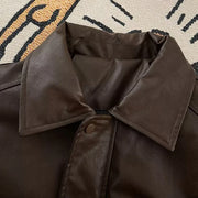 Glossy Zip-Up Collared Jacket