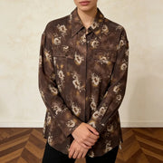 Abstract-Print Collared Shirt