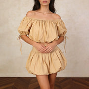 Off-Shoulder Puff-Sleeve Blouse