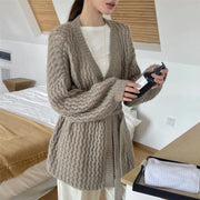Chunky-Knit Tie-Waist Cardigan