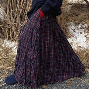 Plaid Full-Length Skirt