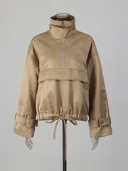 Stand-Collar Pocket Jacket