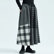 Patchwork Plaid A-Line Skirt