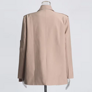 Button-Shoulder Relaxed Blazer