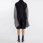 Contrast-Sleeve Oversized Jacket