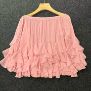 Off-Shoulder Tiered Ruffle Blouse