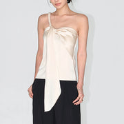 Asymmetric Draped One-Shoulder Top