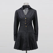 Button-Front Top and Skirt Set