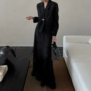 TWOTWINSTYLE Solid Spliced Pocket Two Piece Set Female Lapel Long Sleeve Jacket Temperament Women's Long Skirt Set Fashion New