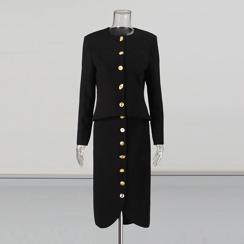 Fitted Jacket and Skirt Set