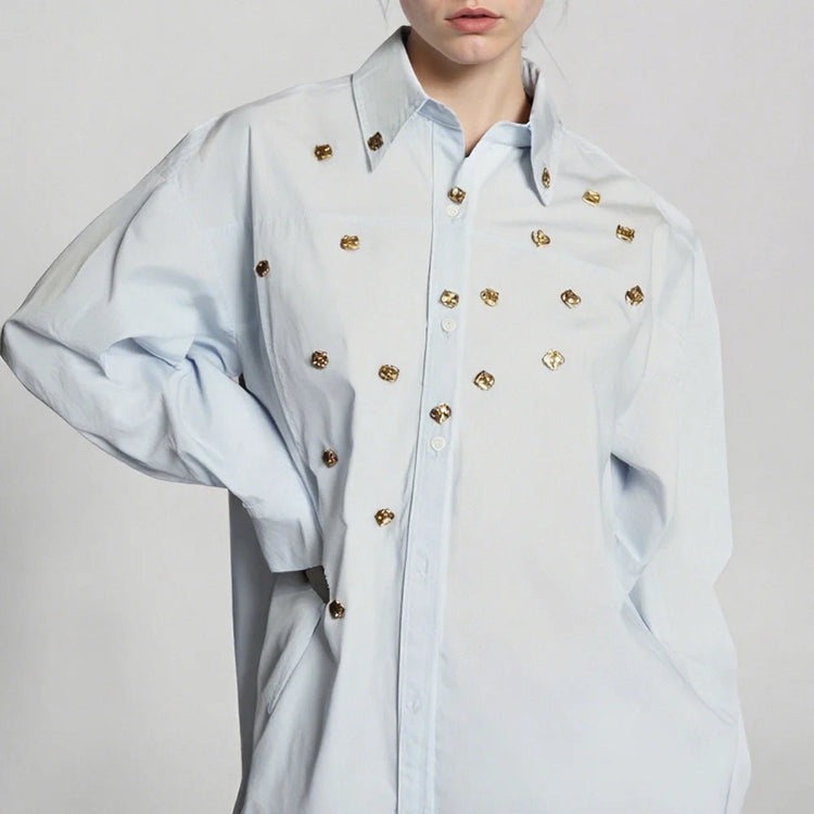 Embellished Relaxed Button Shirt