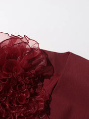 Ruffle Applique Longline Blazer